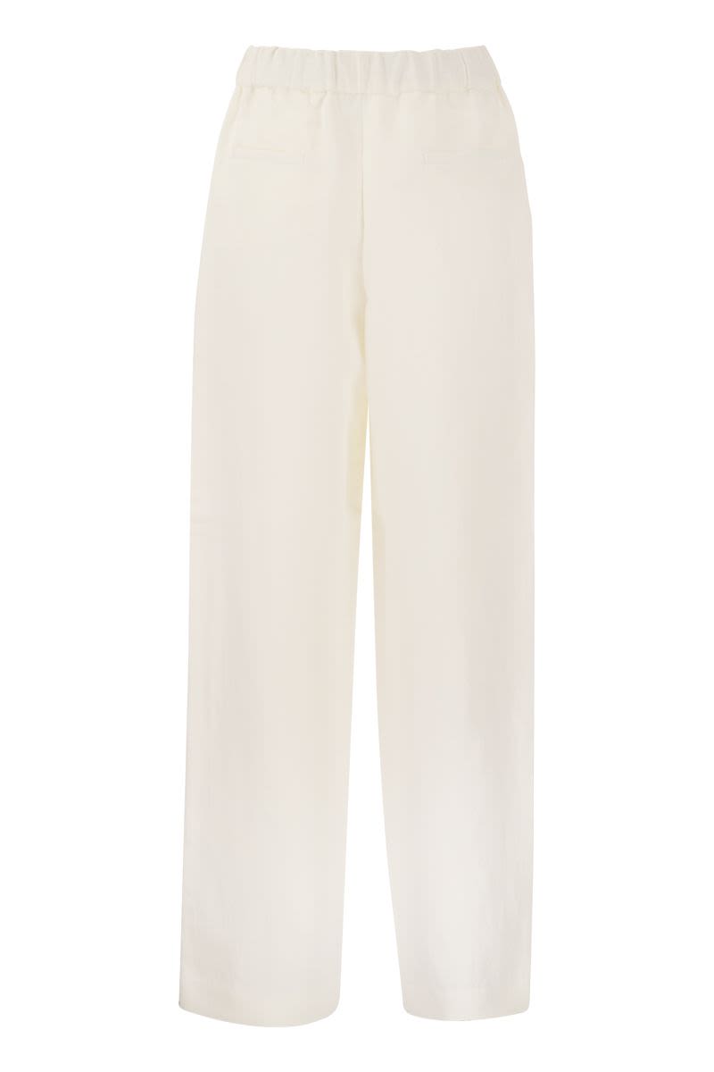 Viscose and linen jogging trousers - VOGUERINI