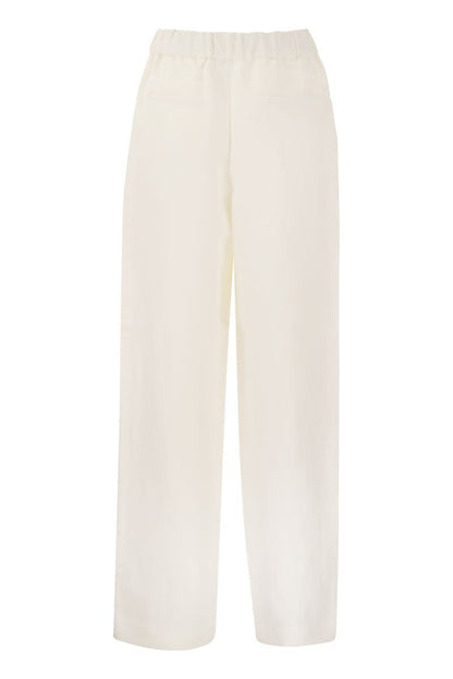 Viscose and linen jogging trousers - VOGUERINI