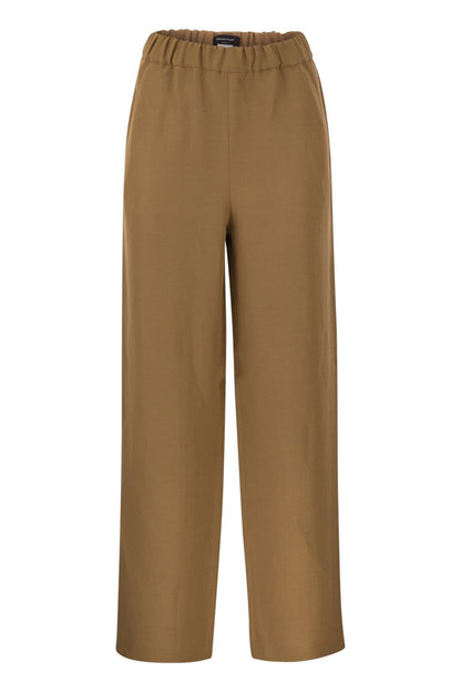 Viscose and linen jogging trousers - VOGUERINI