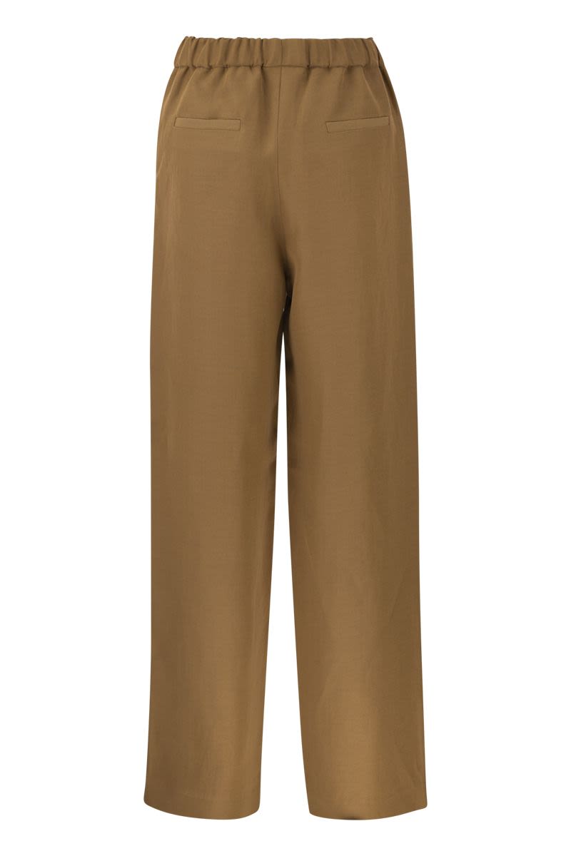 Viscose and linen jogging trousers - VOGUERINI