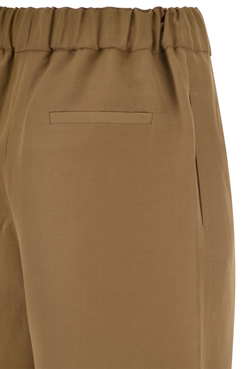 Viscose and linen jogging trousers - VOGUERINI