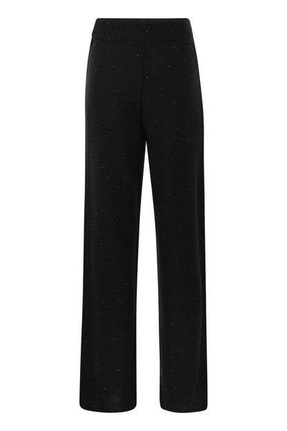 Cotton and linen trousers with micro sequins - VOGUERINI