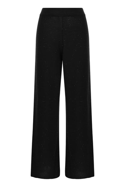 Cotton and linen trousers with micro sequins - VOGUERINI