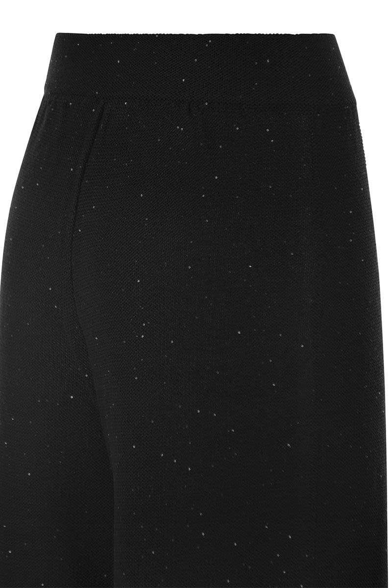 Cotton and linen trousers with micro sequins - VOGUERINI