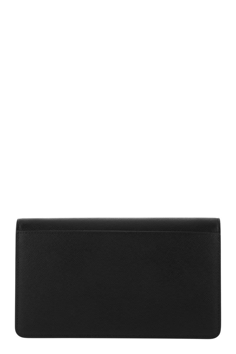 Saffiano leather wallet with detachable shoulder strap - VOGUERINI