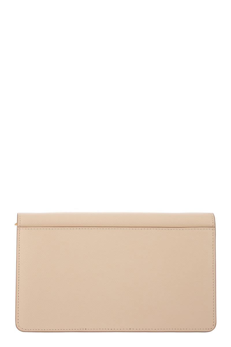 Saffiano leather wallet with detachable shoulder strap - VOGUERINI