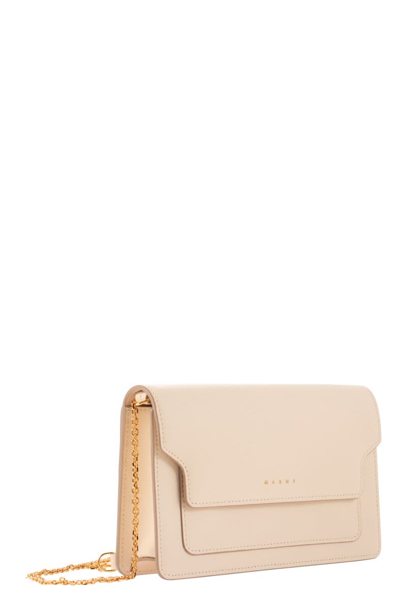 Saffiano leather wallet with detachable shoulder strap - VOGUERINI