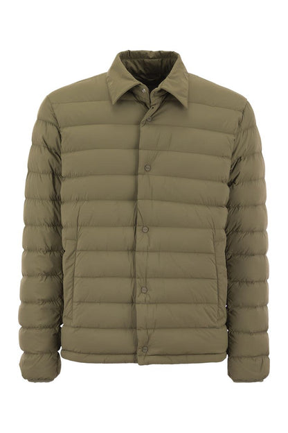 Resort shirt down jacket in light stretch nylon - VOGUERINI