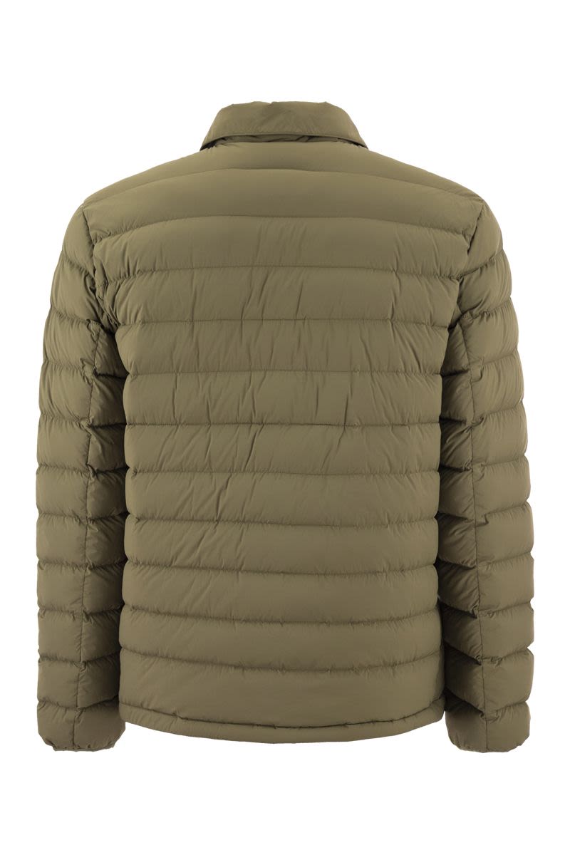 Resort shirt down jacket in light stretch nylon - VOGUERINI