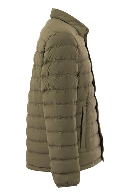 Resort shirt down jacket in light stretch nylon - VOGUERINI