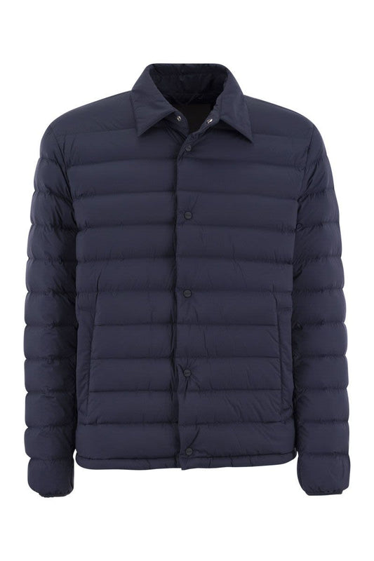 Resort shirt down jacket in light stretch nylon - VOGUERINI