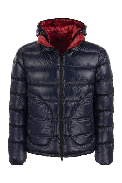 Reversible down jacket with hood - VOGUERINI