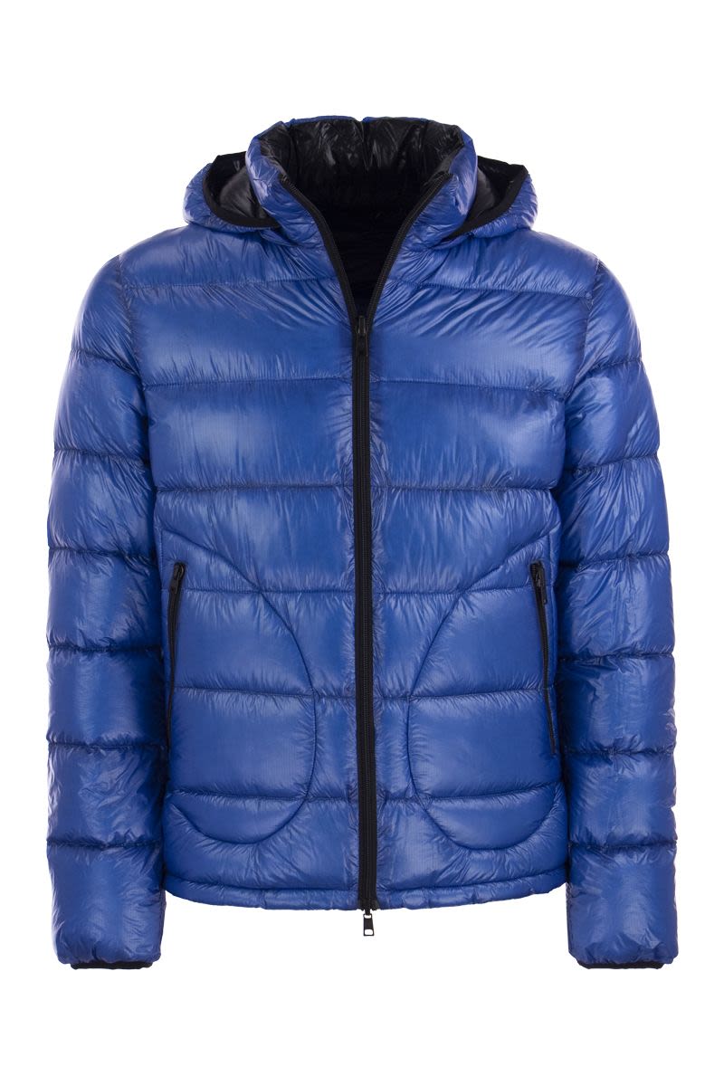 Reversible down jacket with hood - VOGUERINI