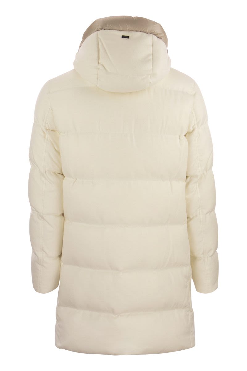 Cashmere and silk hooded parka - VOGUERINI