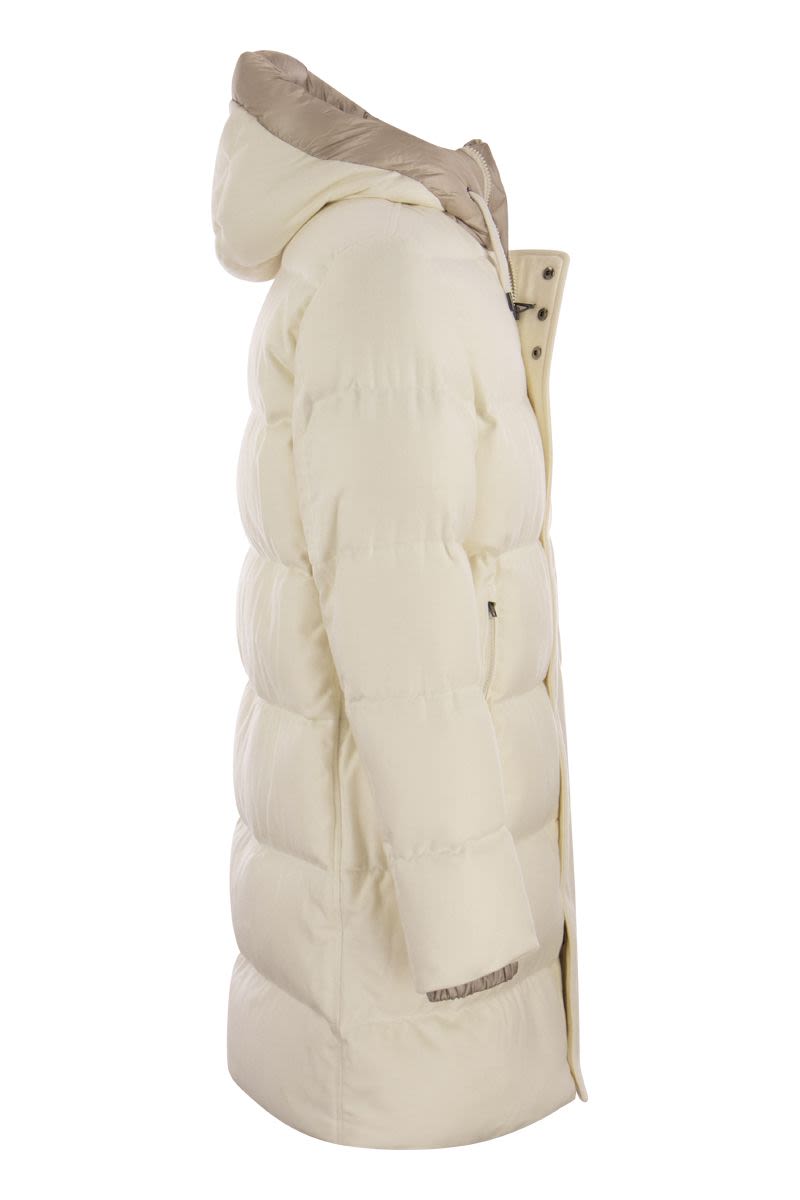 Cashmere and silk hooded parka - VOGUERINI