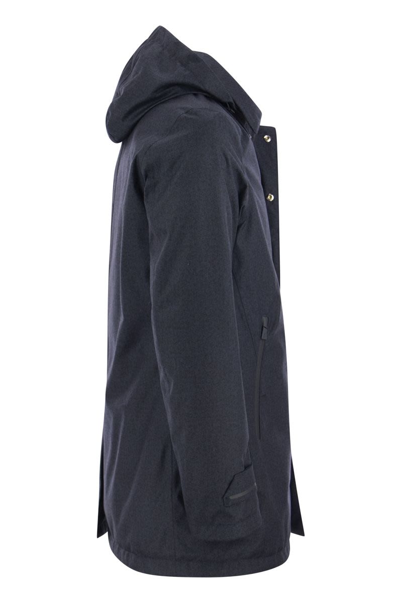 Long down jacket with hood - VOGUERINI