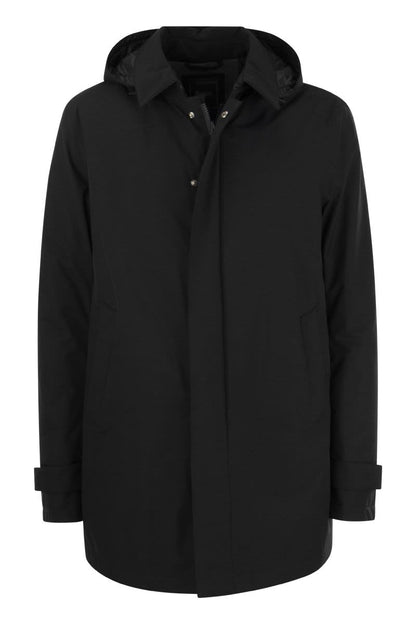 Long down jacket with hood - VOGUERINI