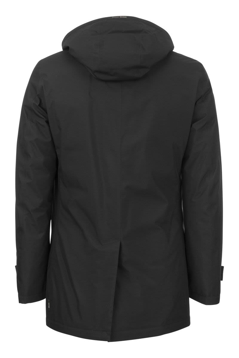 Long down jacket with hood - VOGUERINI