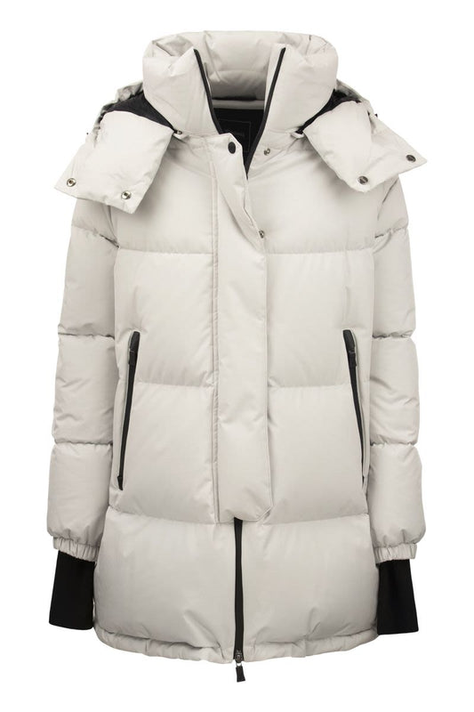 Medium down jacket with hood - VOGUERINI