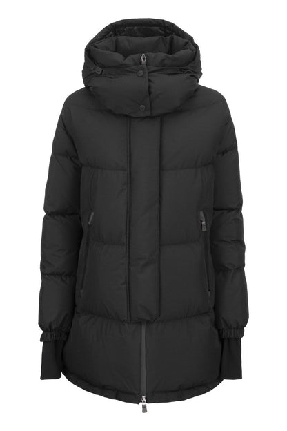 Medium down jacket with hood - VOGUERINI