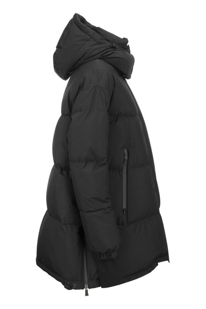 Medium down jacket with hood - VOGUERINI