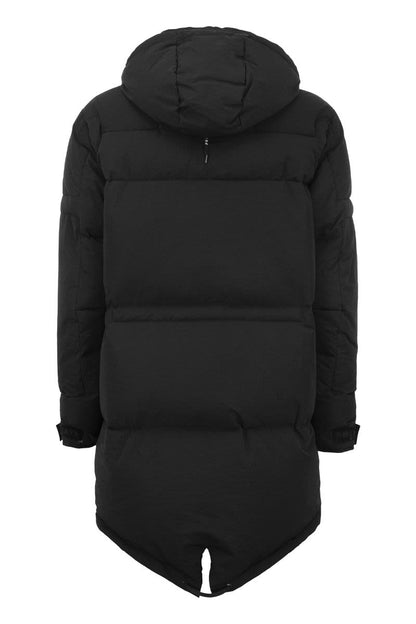 SHIVAPURI - Long down jacket with hood - VOGUERINI