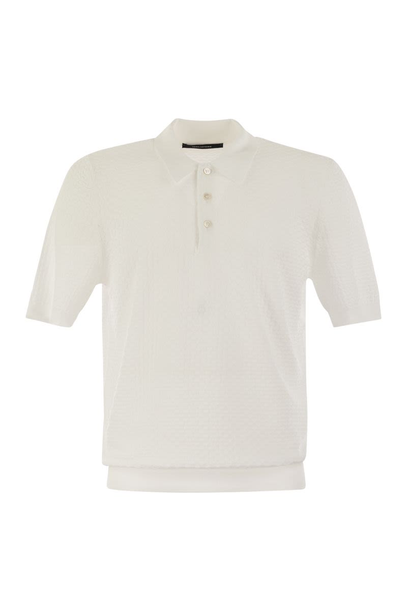 Knitted cotton polo shirt