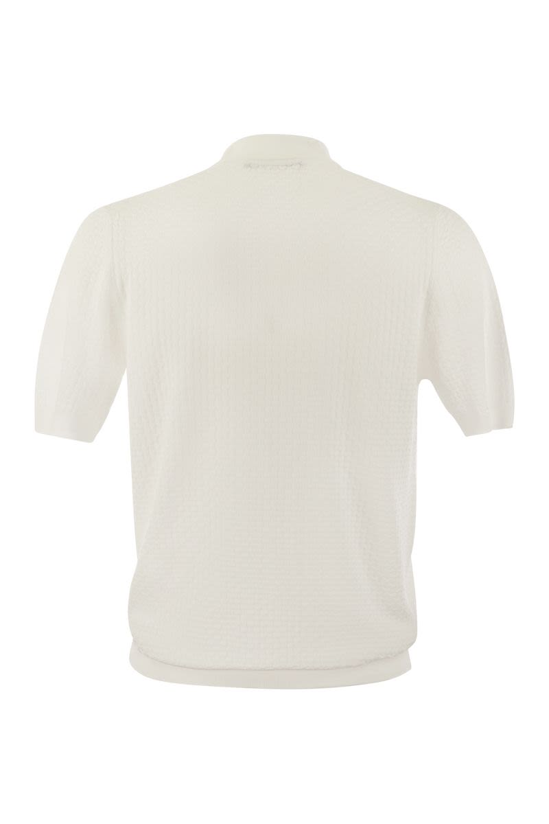 Knitted cotton polo shirt