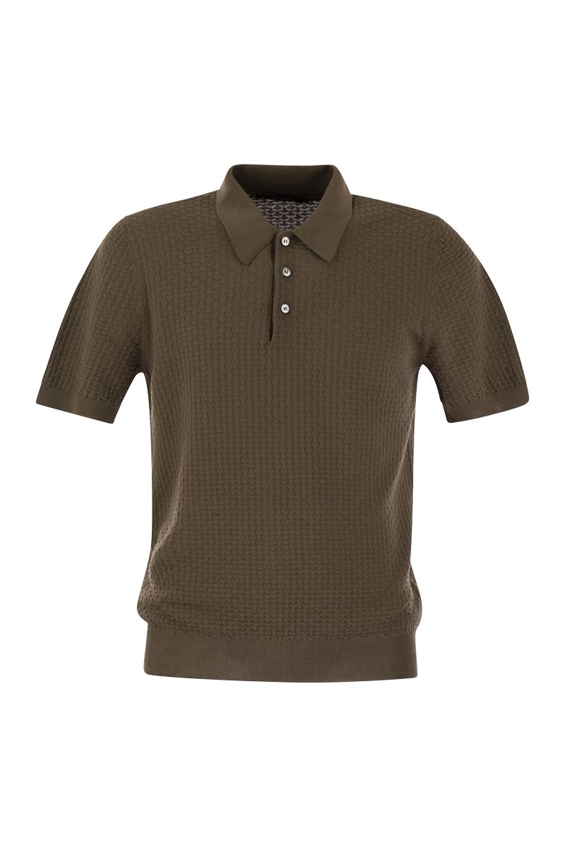 Knitted cotton polo shirt