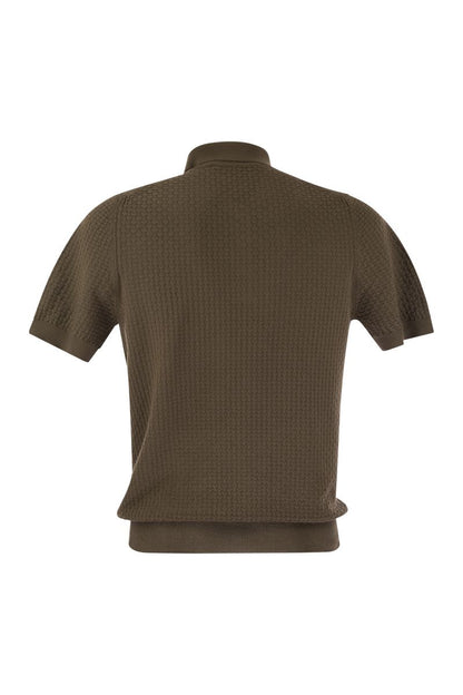 Knitted cotton polo shirt