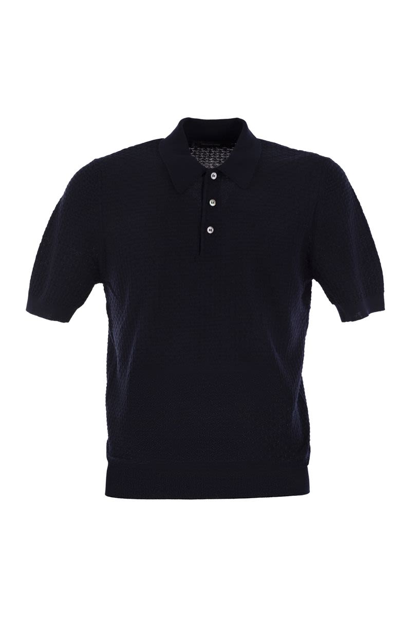 Knitted cotton polo shirt