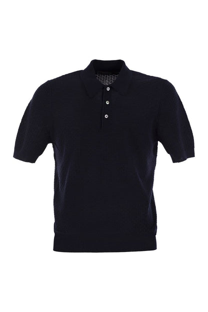 Knitted cotton polo shirt