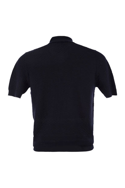 Knitted cotton polo shirt