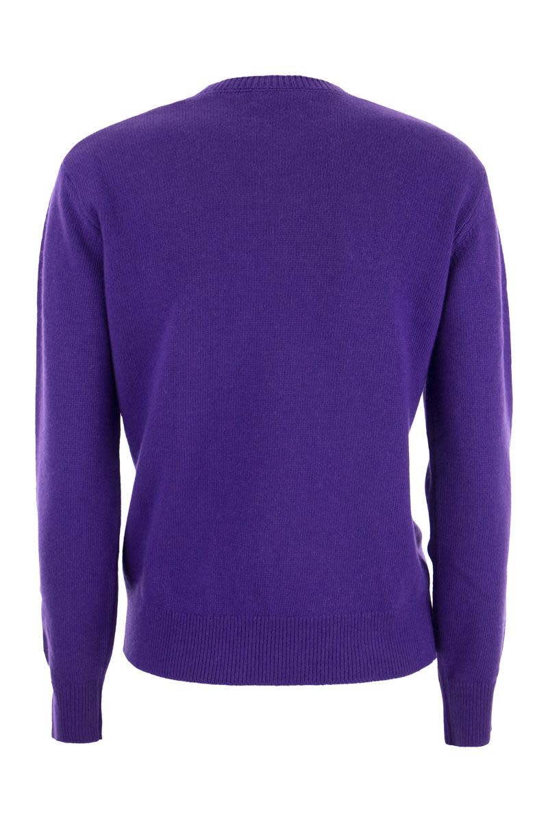 Wool and cashmere blend jumper with DANGEROUS embroidery - VOGUERINI