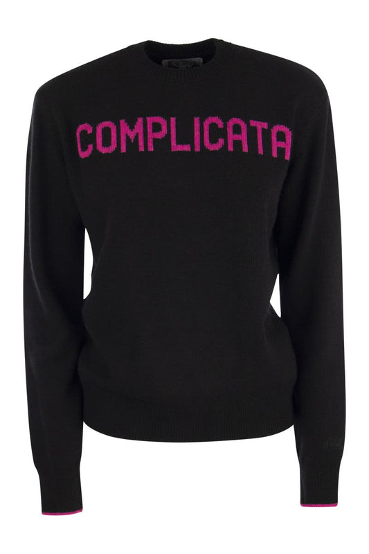 Wool and cashmere blend jumper with COMPLICATA embroidery - VOGUERINI