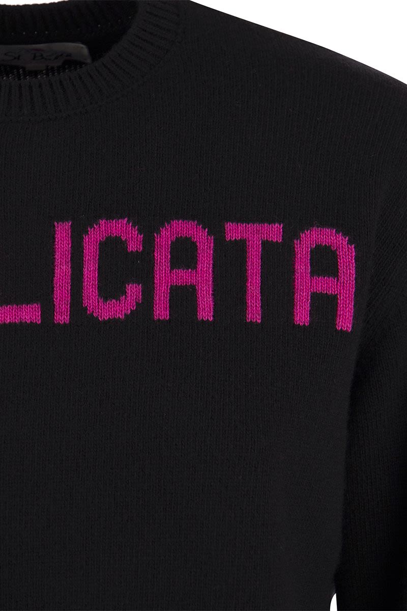 Wool and cashmere blend jumper with COMPLICATA embroidery - VOGUERINI