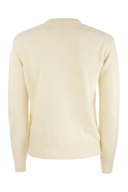 Wool and cashmere blend jumper with SIMPLY THE BEST embroidery - VOGUERINI