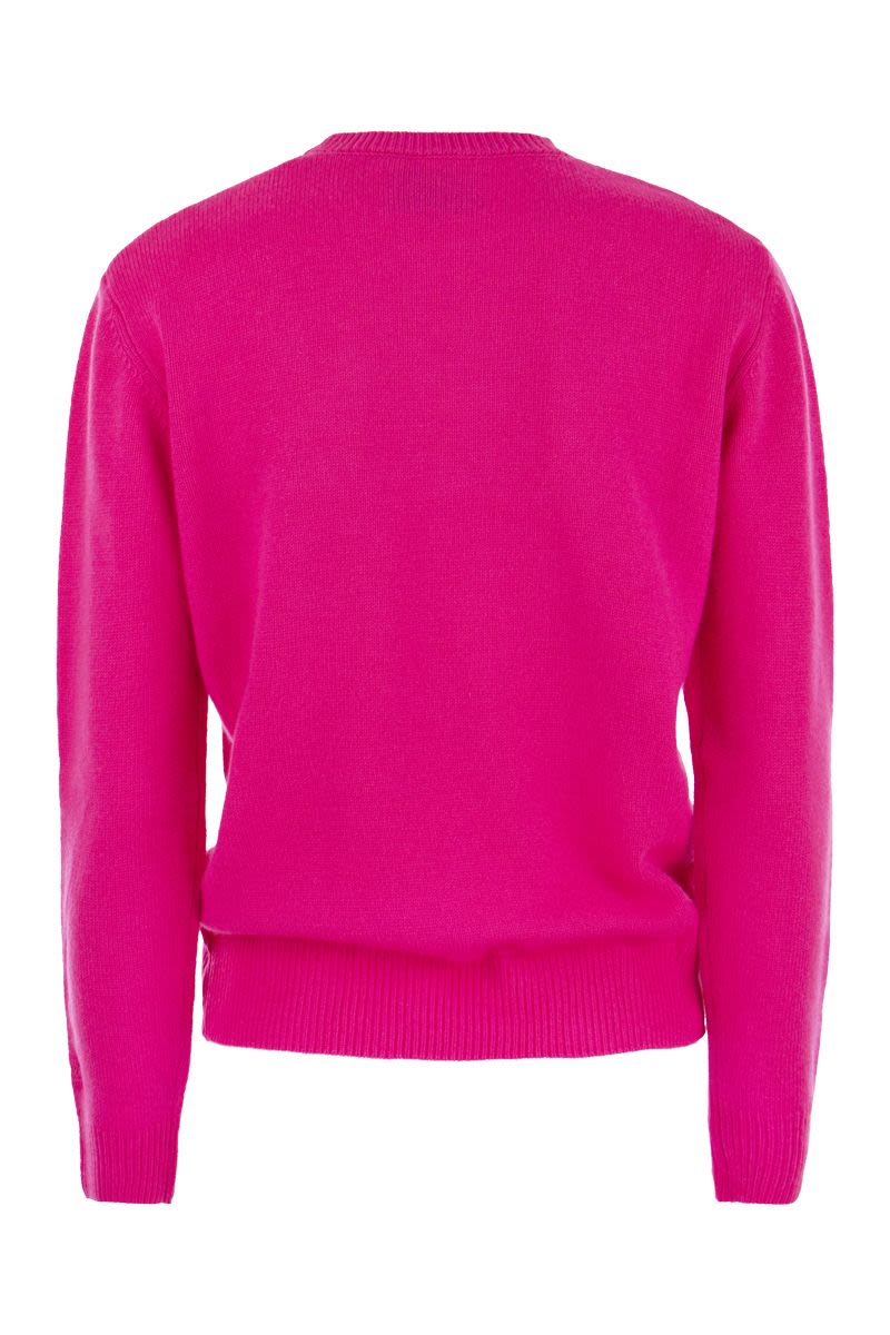 Wool and cashmere blend jumper with SARÀ UN'AVVENTURA embroidery - VOGUERINI