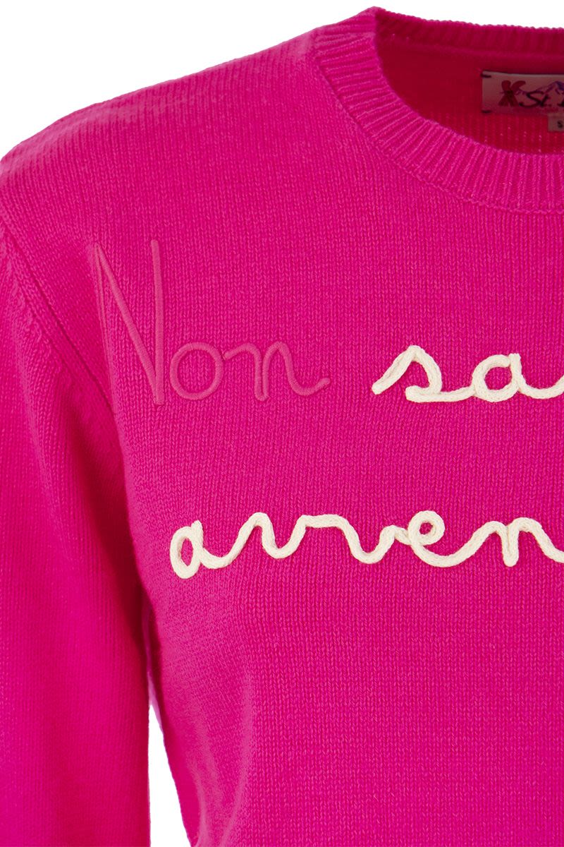 Wool and cashmere blend jumper with SARÀ UN'AVVENTURA embroidery - VOGUERINI