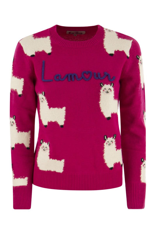 Wool-blend jumper with embroidery - VOGUERINI