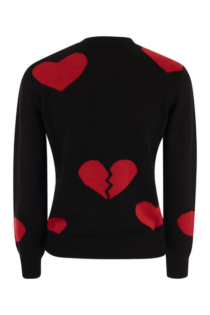 Wool-blend jumper with embroidery - VOGUERINI