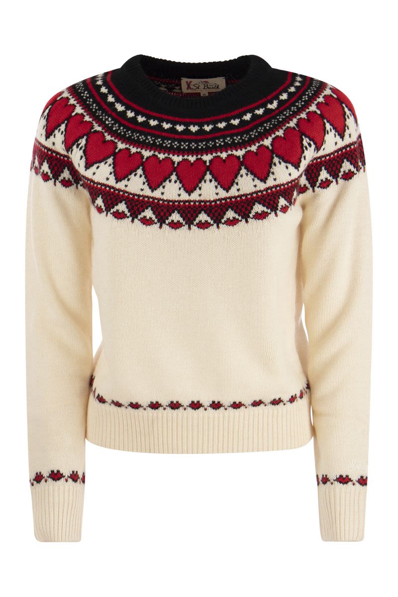 Nordic-style heart pattern jumper - VOGUERINI