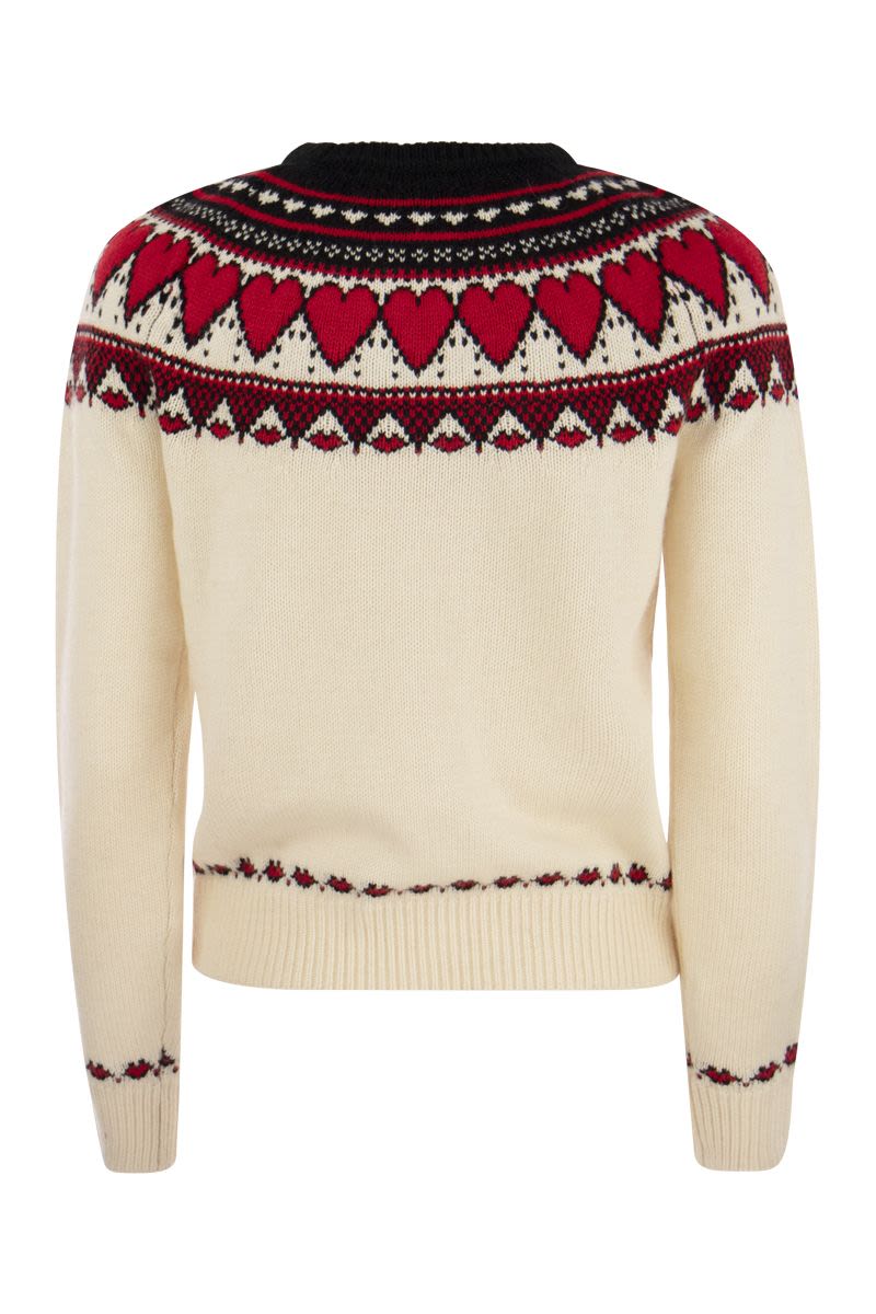 Nordic-style heart pattern jumper - VOGUERINI