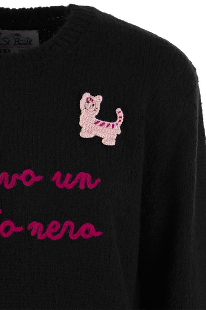 Alpaca-blend jumper with embroidery - VOGUERINI