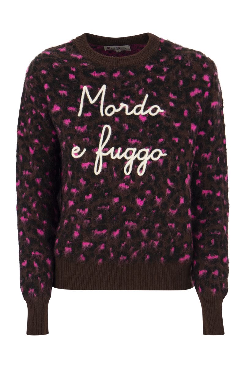 Jumper with embroidery and animal print - VOGUERINI