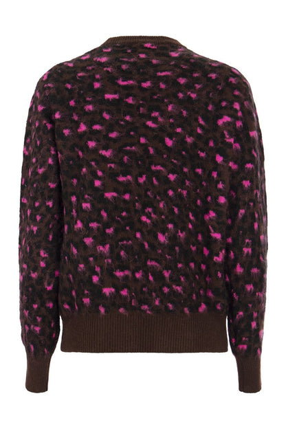 Jumper with embroidery and animal print - VOGUERINI