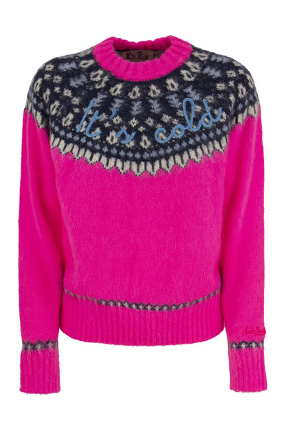 Women's crew-neck jumper in Nordic jacquard - VOGUERINI