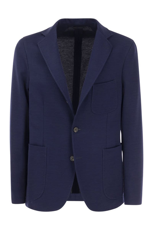 Single-breasted blazer in cotton blend - VOGUERINI