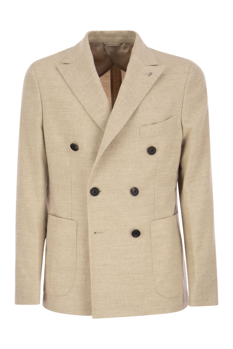 Wool and viscose double-breasted blazer - VOGUERINI