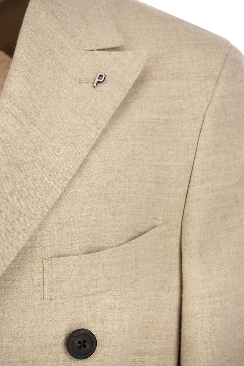 Wool and viscose double-breasted blazer - VOGUERINI